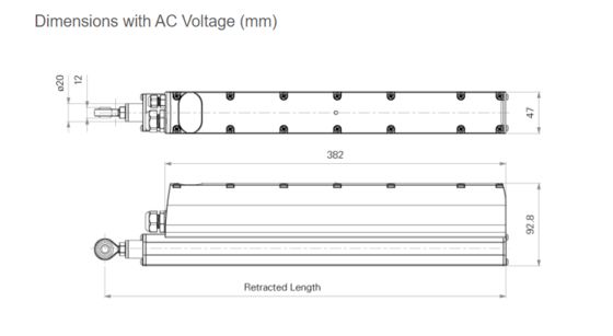 Automatic Window Ventilation Actuator DC24V 12V 3500 Thrust Remote Control System