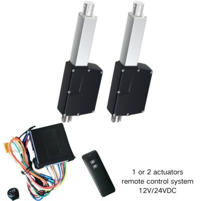 600Kg Kekuatan dorongan 1 ~ 2 Aktuator linier Remote Control Kit DC 24V 12V Perlindungan keselamatan